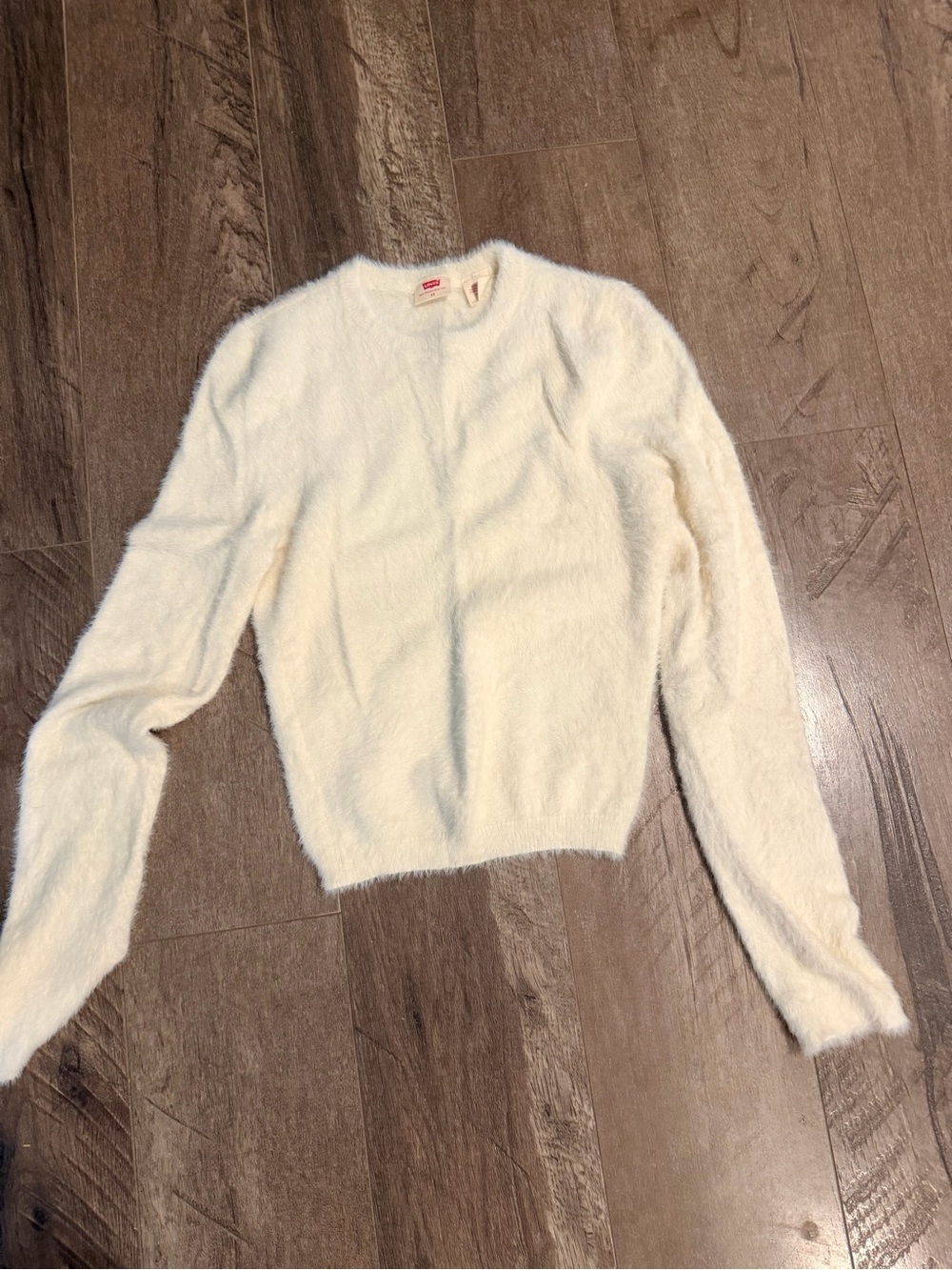 Levi's Cream Fuzzy Crewneck Sweater - Women's